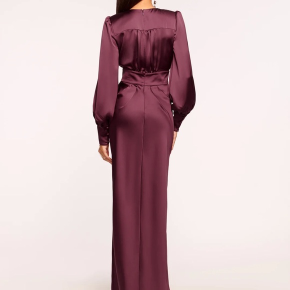 HOT Deep plunge Dress by Ramy Brook evening gown Sz 12 Burgundy Red PROM Wedding - Picture 5 of 8